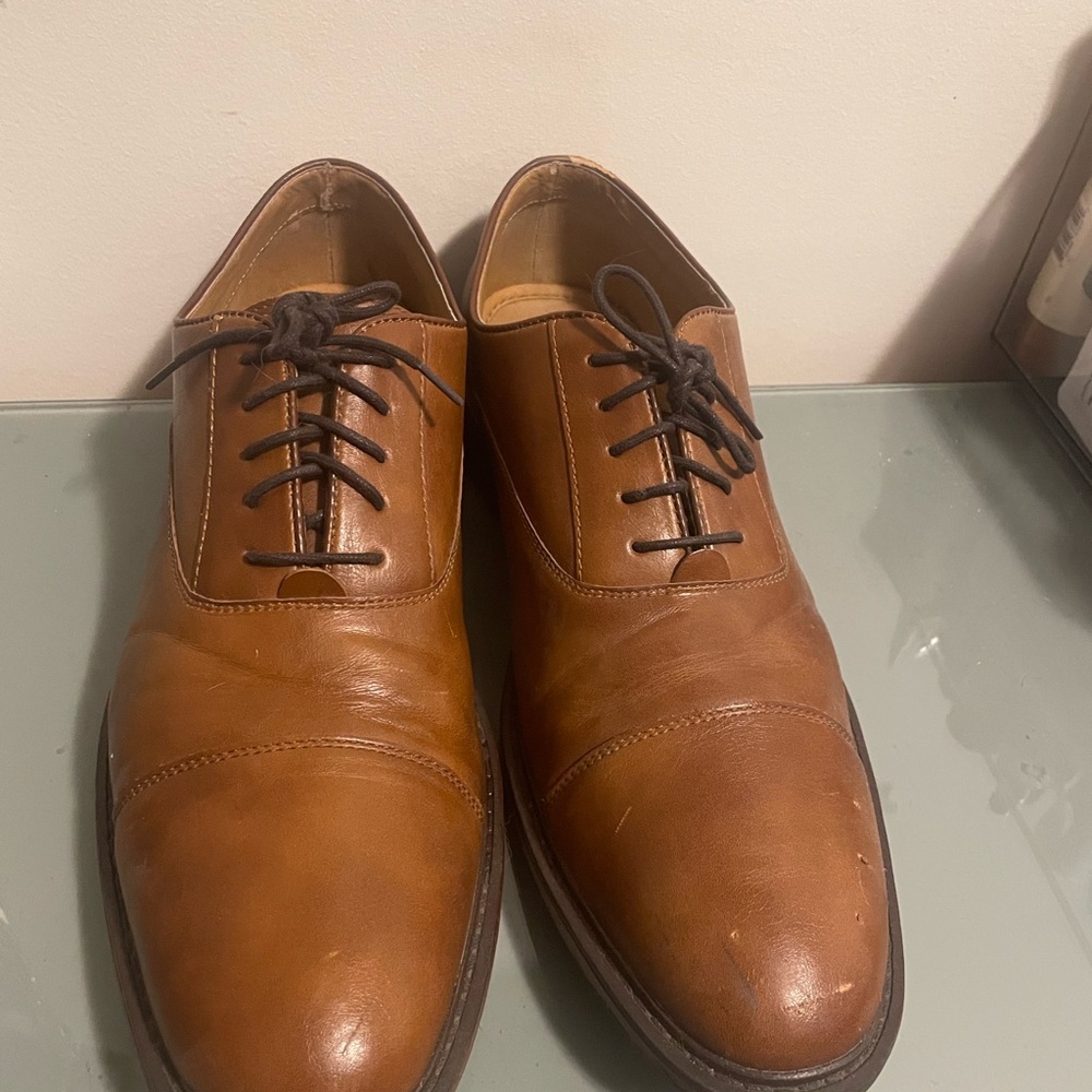 Elegant Tan Leather Men's Oxfords